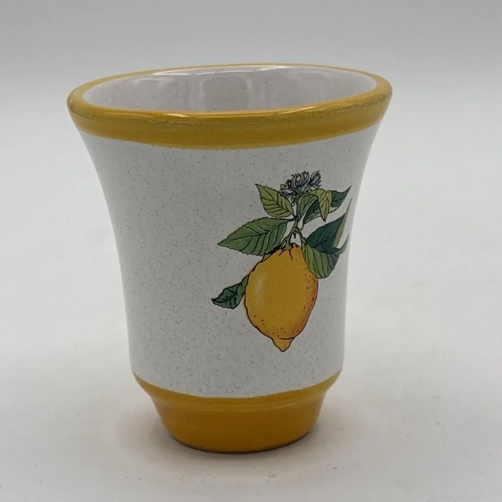 Pallini Limoncello Shot Glass Deruta Italy Pottery Barware Lemon